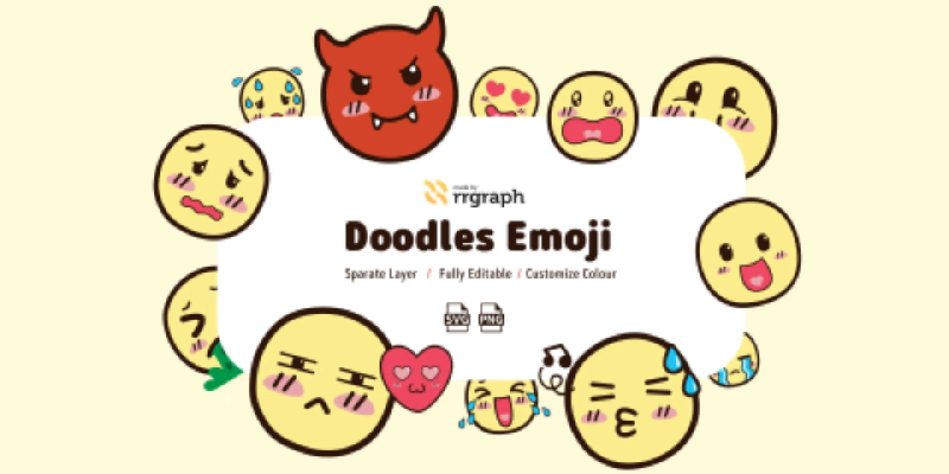 Free Doodle's Emoji Vector Set for Figma and Adobe XD