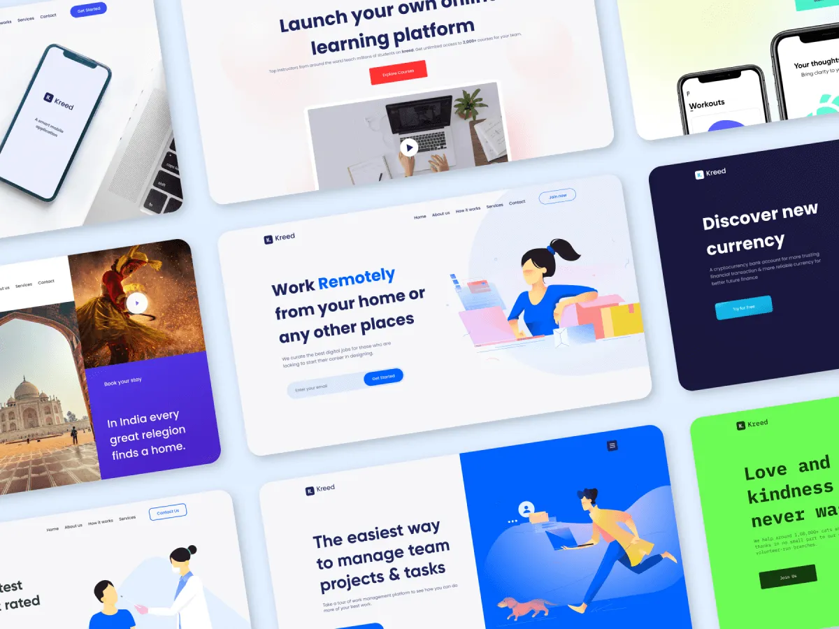 20 Hero Headers Template Pack  - Free Figma Template