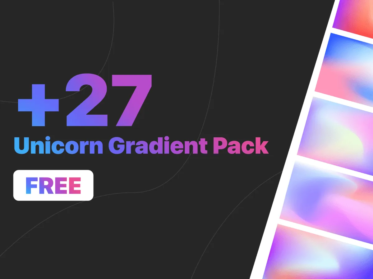 +27 Unicorn Gradient Pack  - Free Figma Template