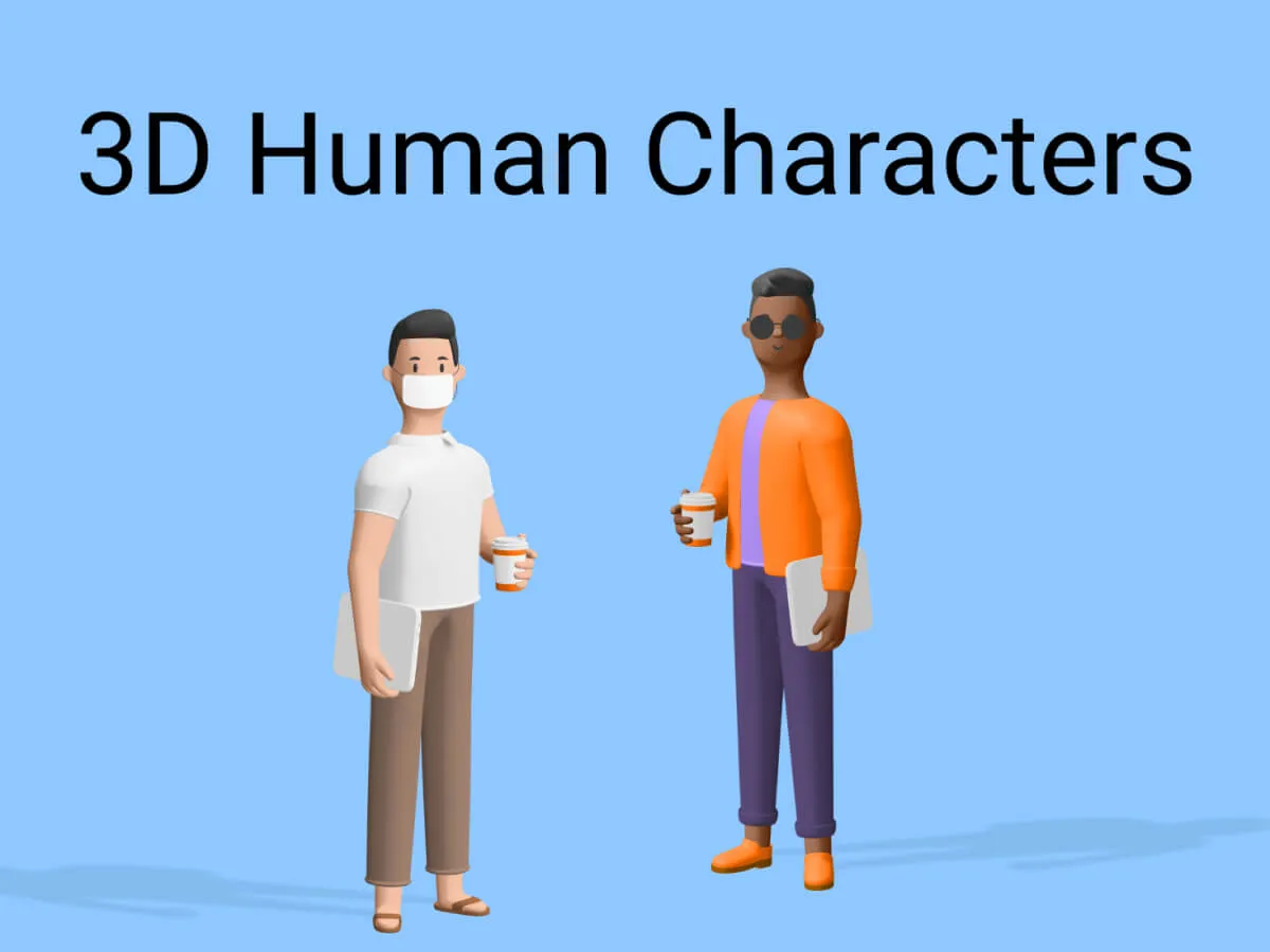 3D Humans Characters  - Free Figma Template
