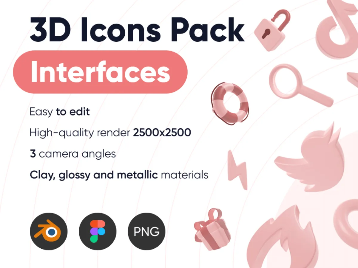 3D Icons Set  - Free Figma Template