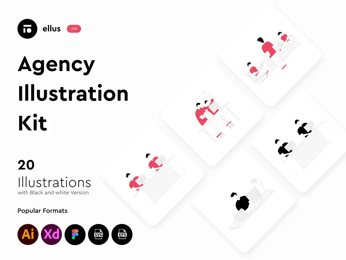 Agency Illustration Kit  - Free Figma Template