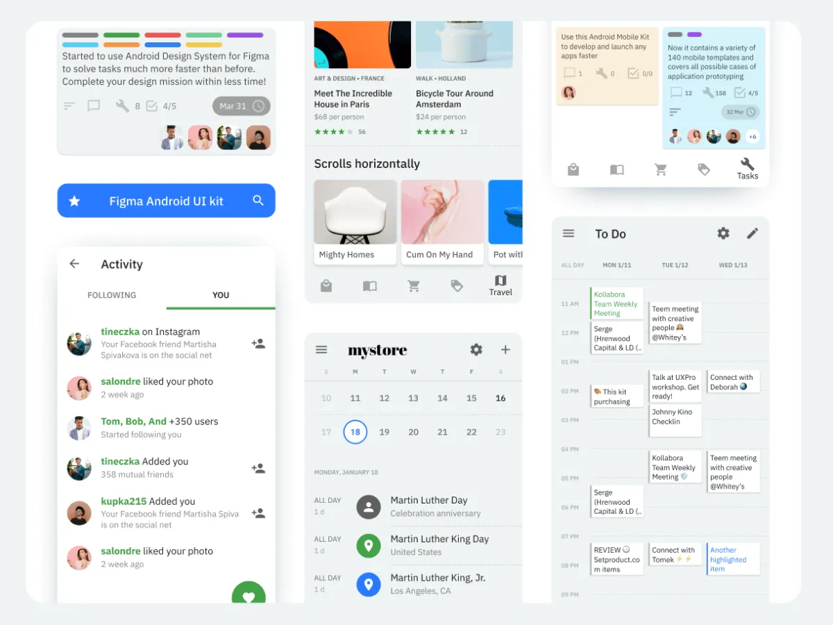 Android UI Library  - Free Figma Template