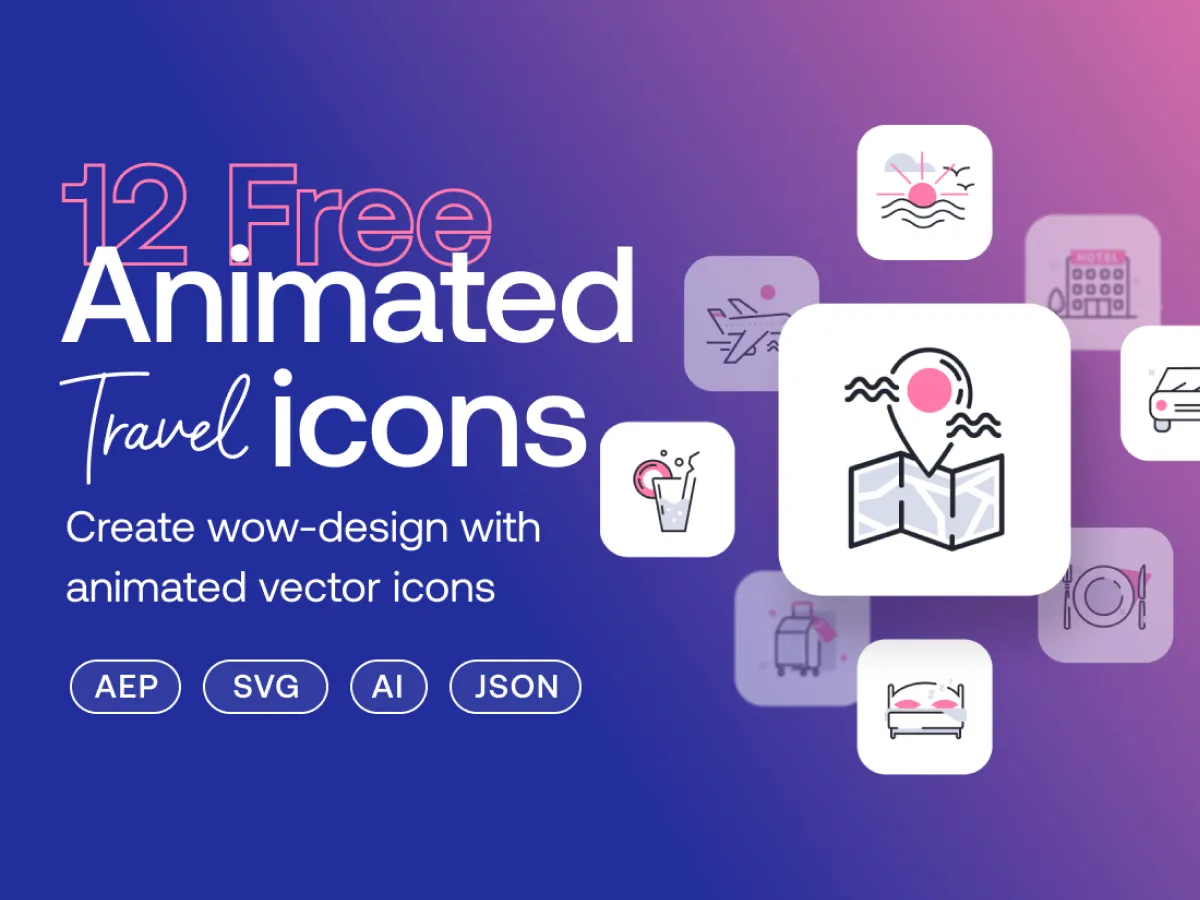 Animated Travel Icons  - Free Figma Template