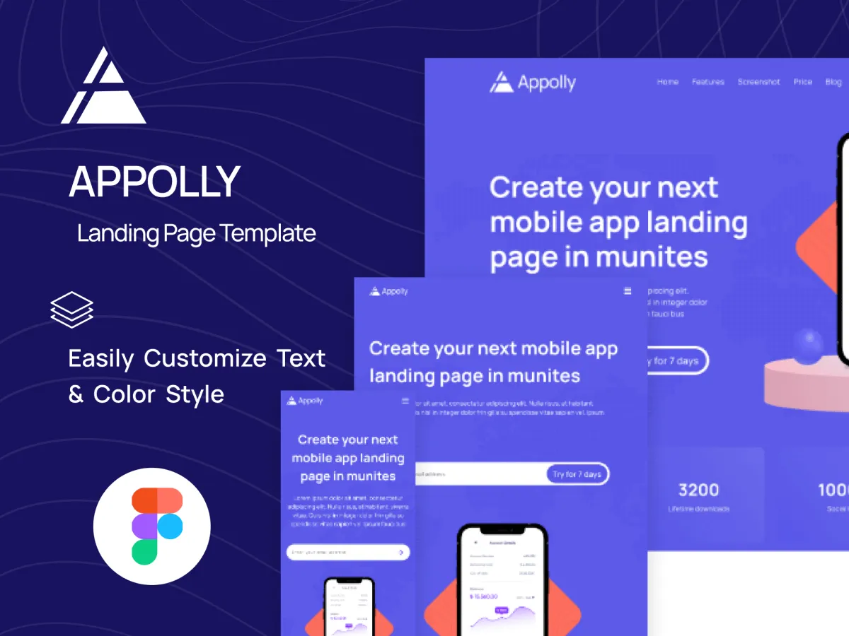 App Landing Page Template  - Free Figma Template