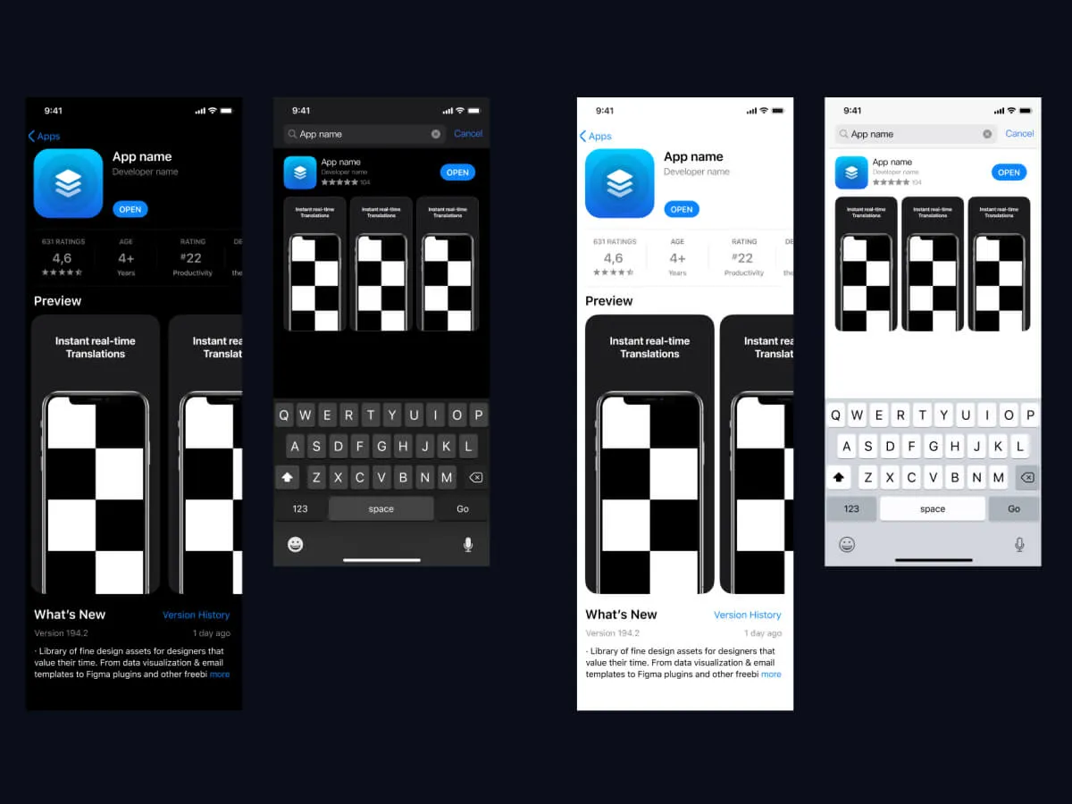 App Store Template – App Icon & Store Screens  - Free Figma Template