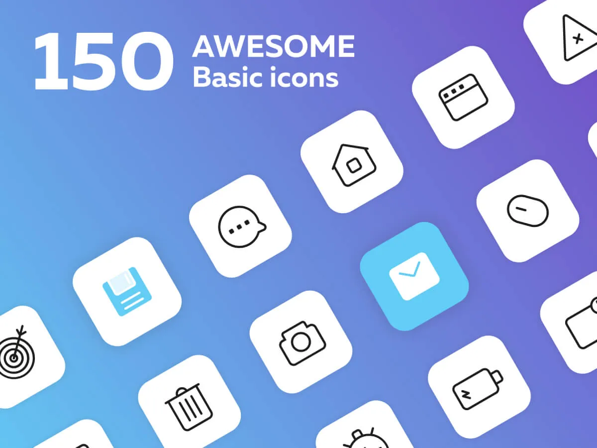 Basic Icon Set  - Free Figma Template