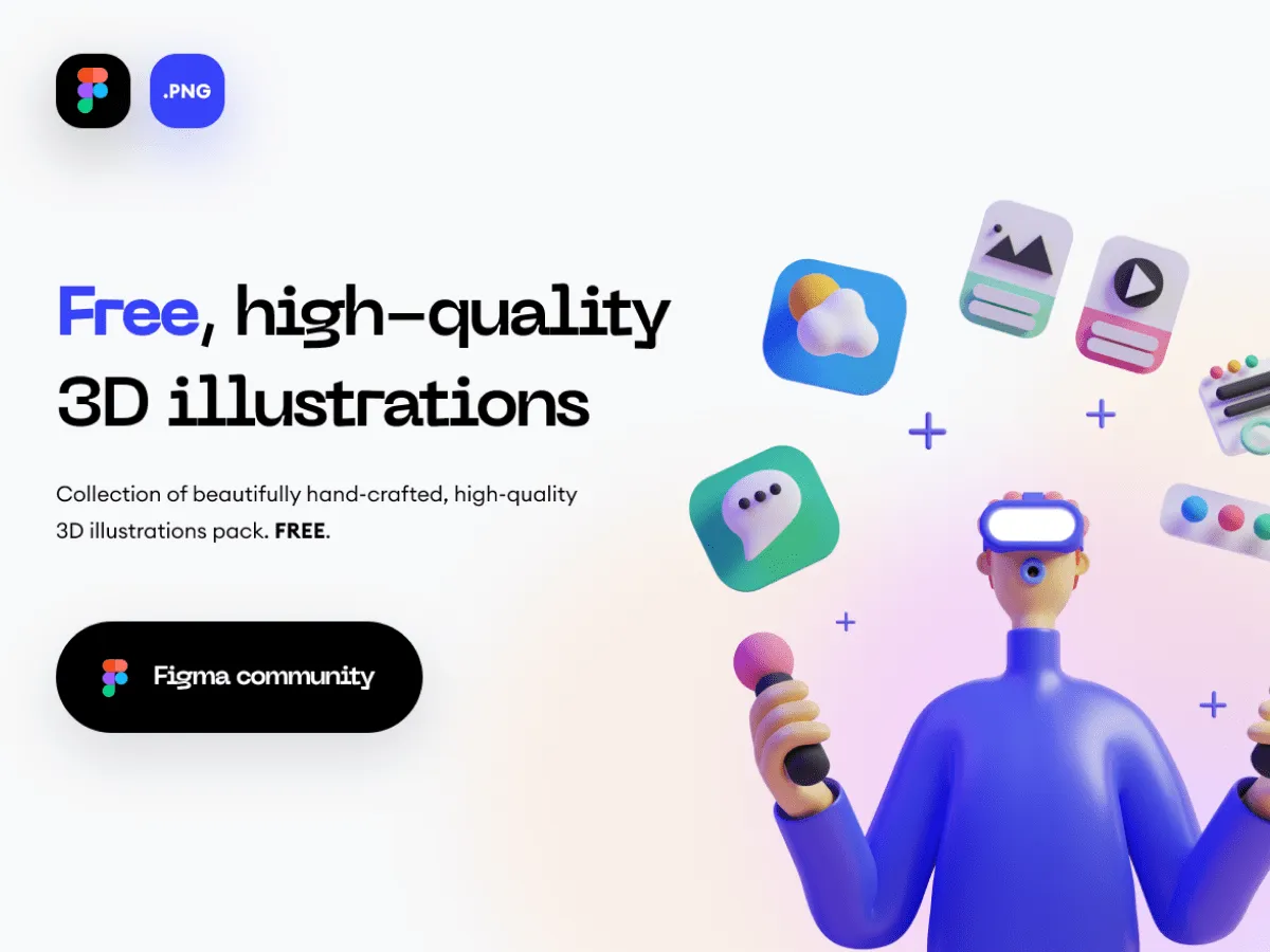 Bold Illustrations Set  - Free Figma Template