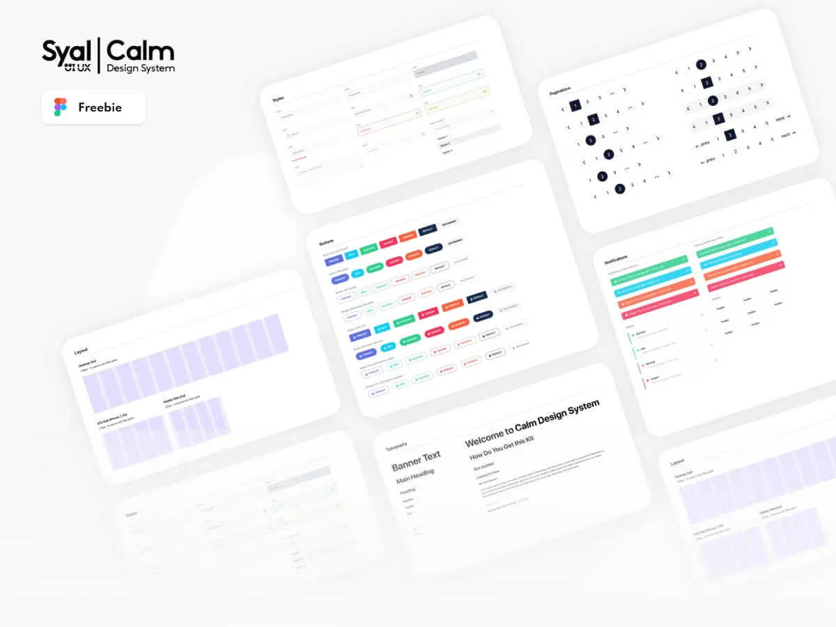 Calm Design System  - Free Figma Template