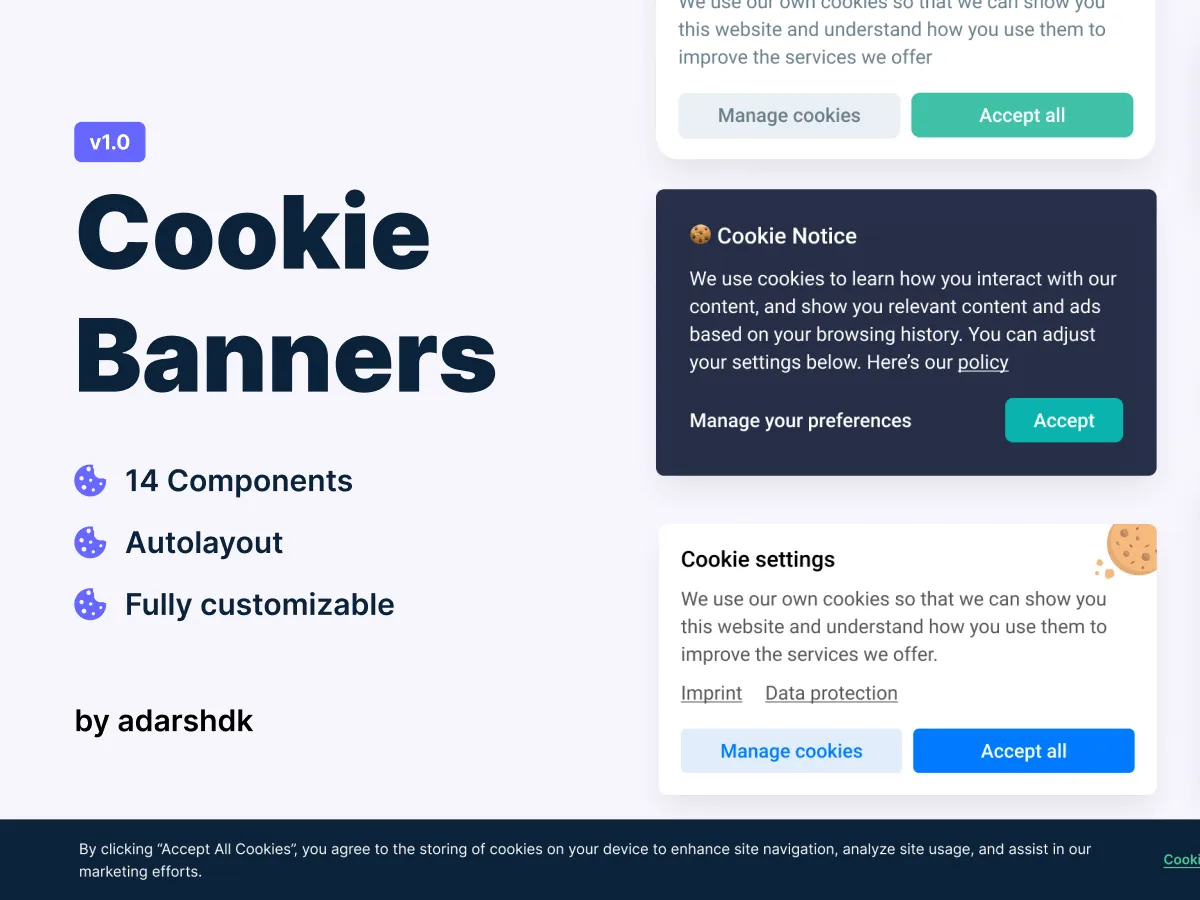 Cookie Banners  - Free Figma Template
