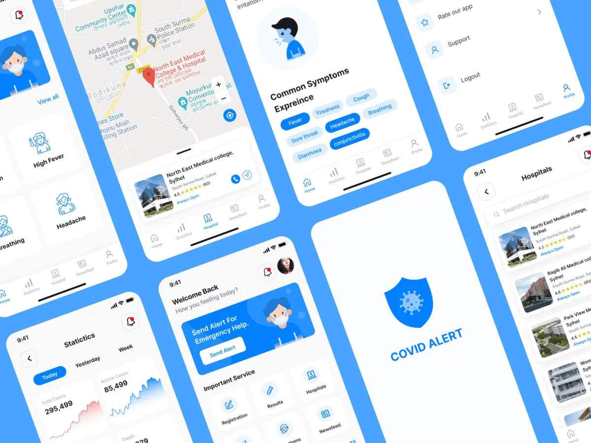 Covid Alert App  - Free Figma Template