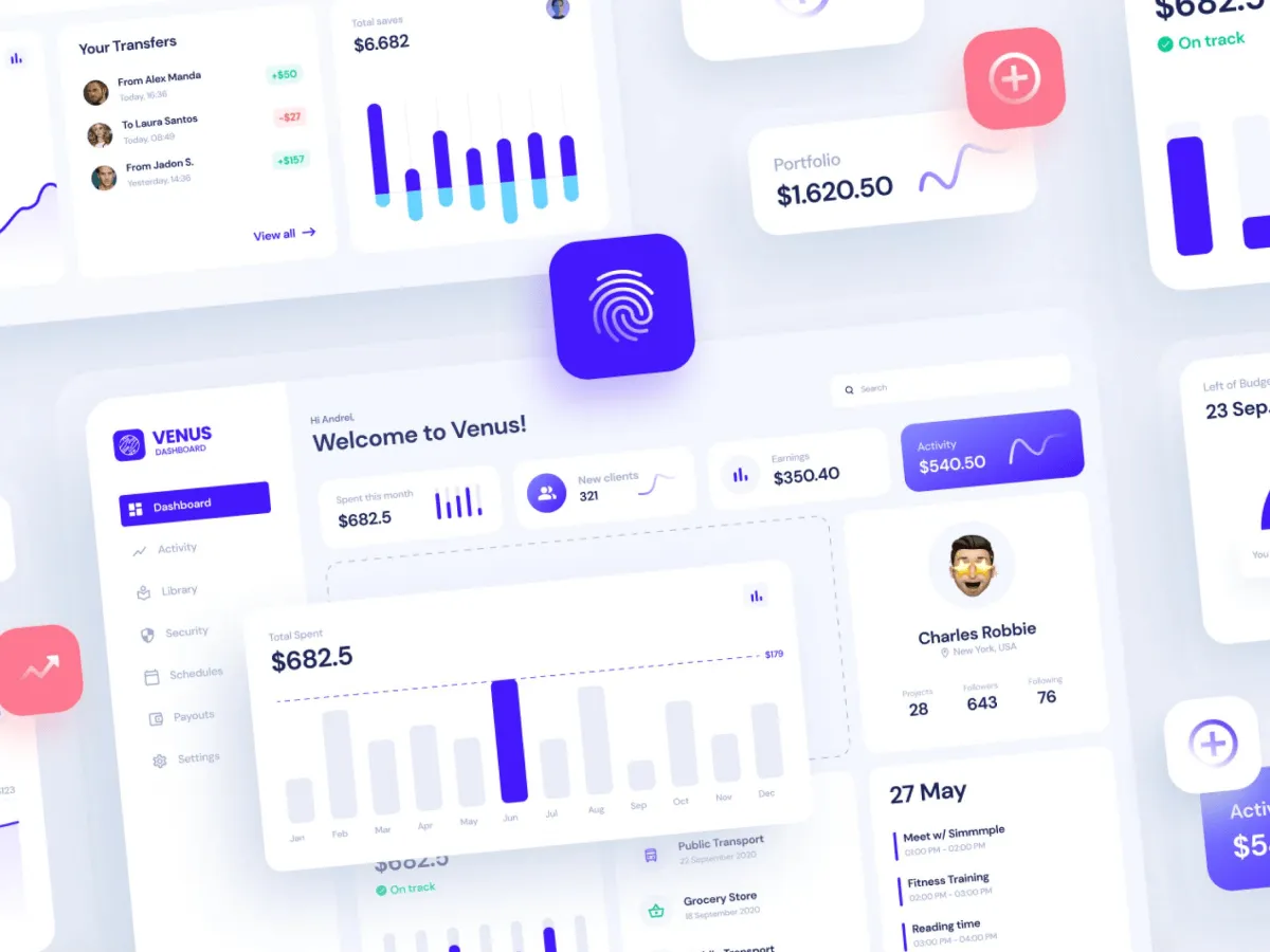 Dashboard Builder – Venus UI Kit  - Free Figma Template
