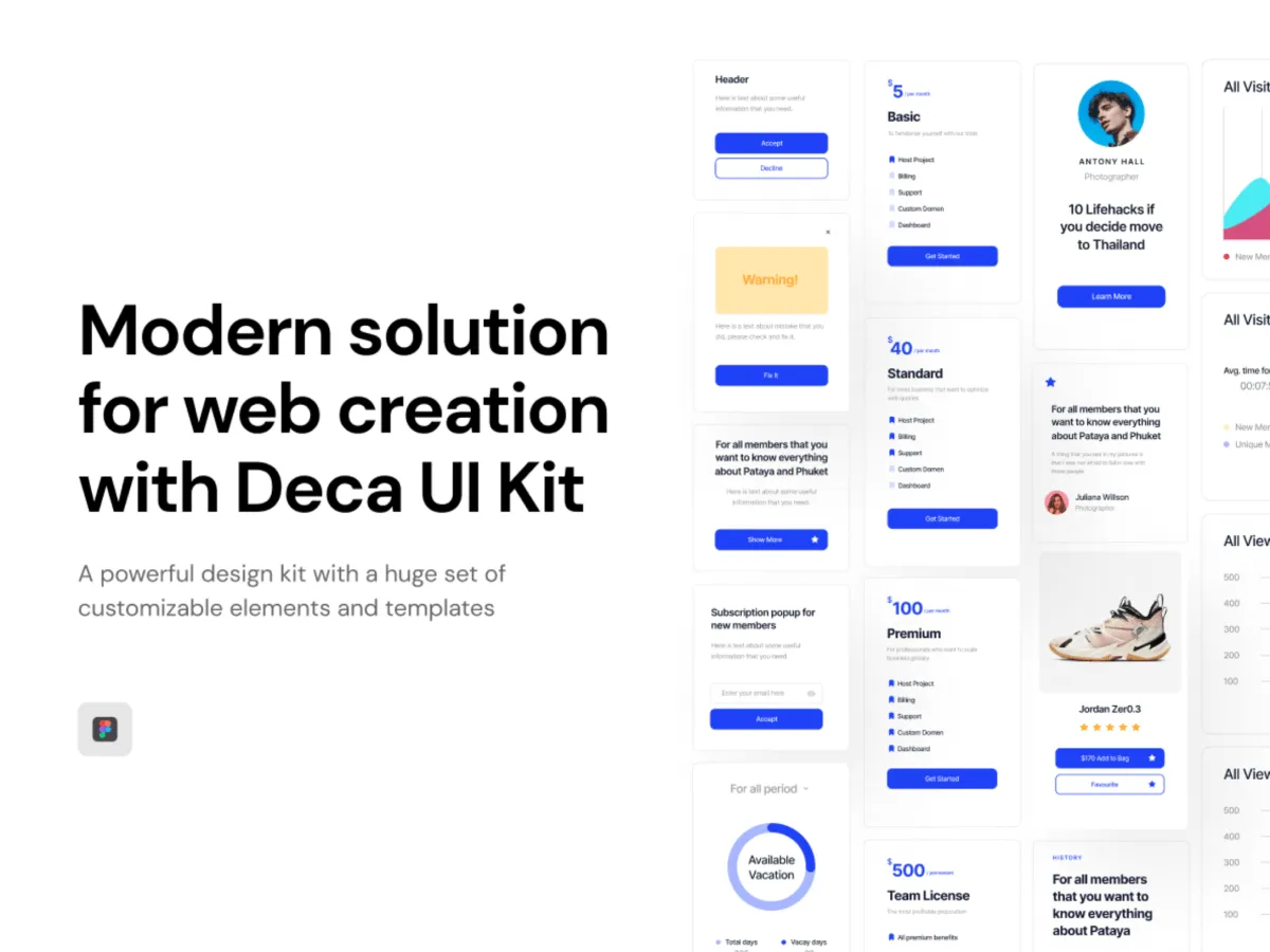 Deca UI Kit  - Free Figma Template