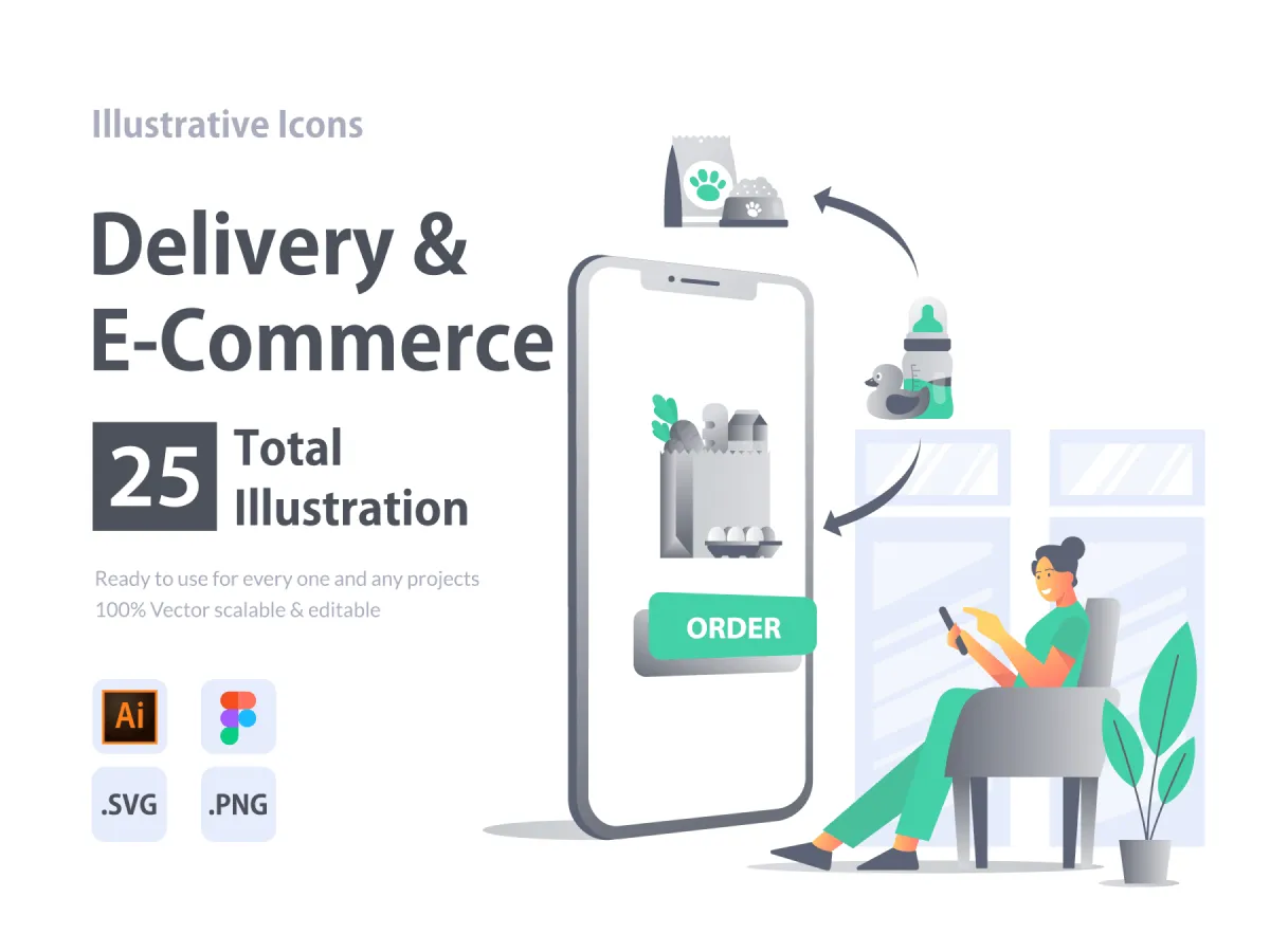 Delivery & E-Commerce Illustrations  - Free Figma Template