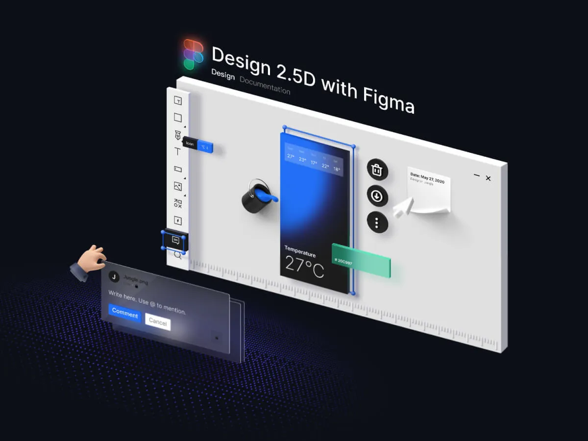 Design 2.5D Illustration  - Free Figma Template
