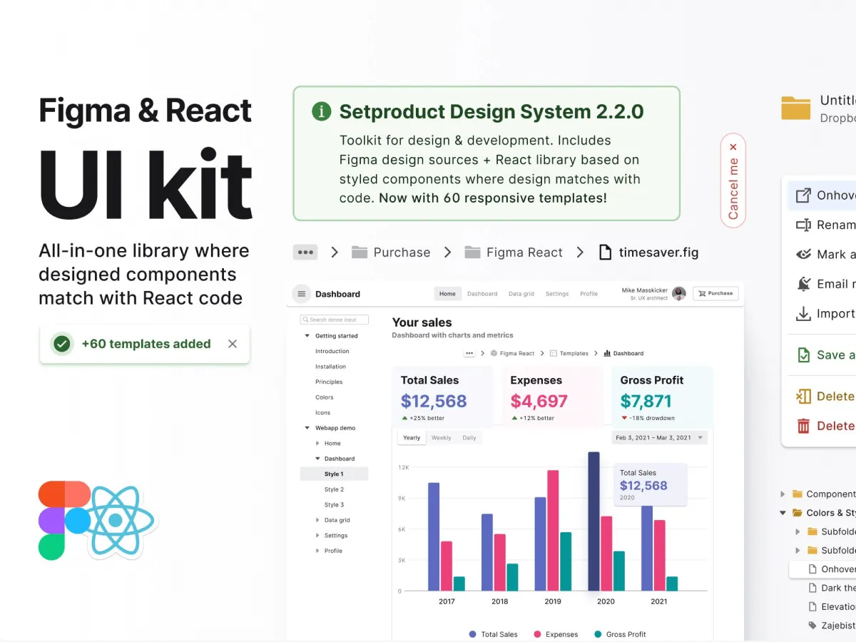 Design System for React & Figma  - Free Figma Template