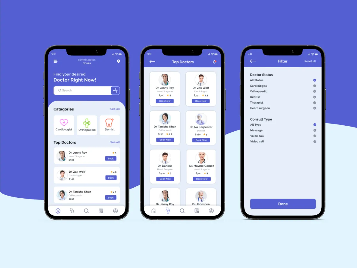 Doctor Appoinment iOS App  - Free Figma Template