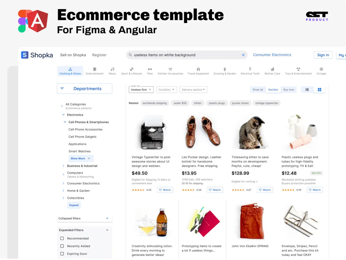 E-commerce Shopping Template  - Free Figma Template
