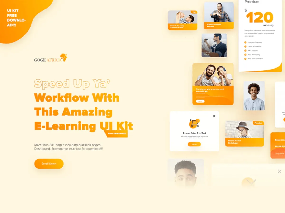 E-Learning UI Kit  - Free Figma Template