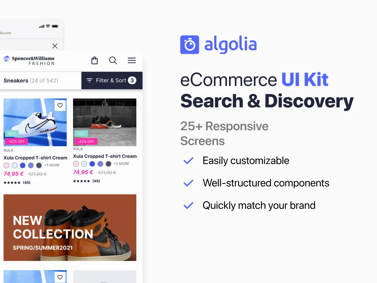 eCommerce Search & Discovery UI Kit  - Free Figma Template