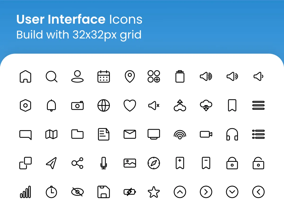 Essential Interface Icon Set  - Free Figma Template
