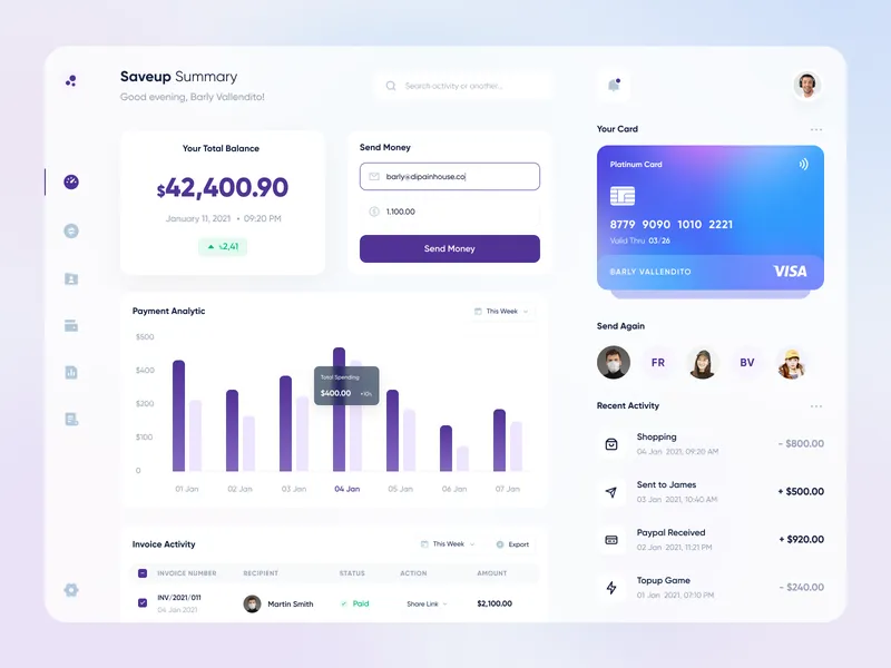 Finance Web App  - Free Figma Template