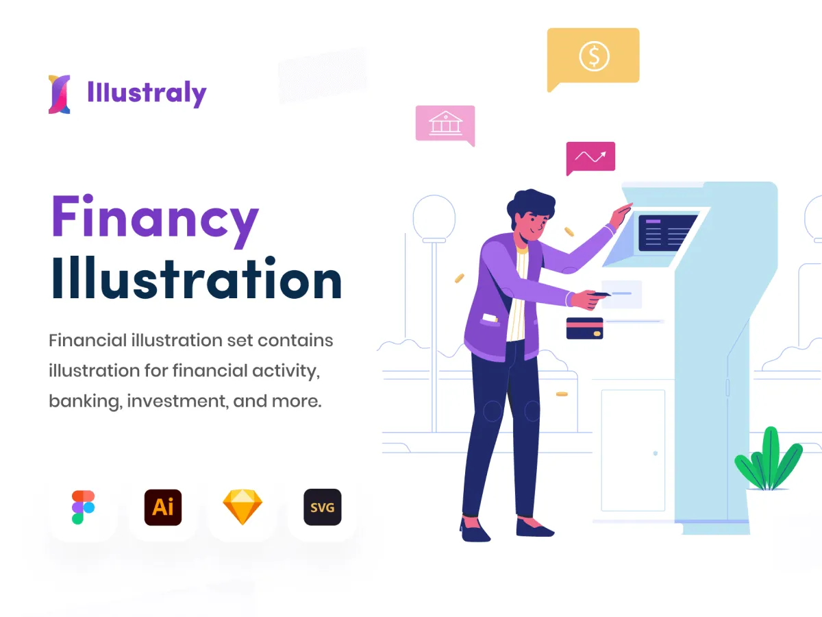 Financial Illustration Set  - Free Figma Template