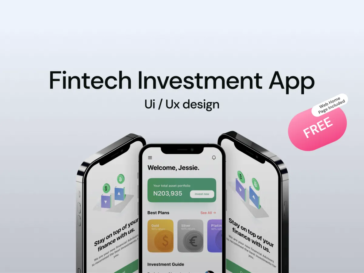 Fintech Investment App UI Kit  - Free Figma Template