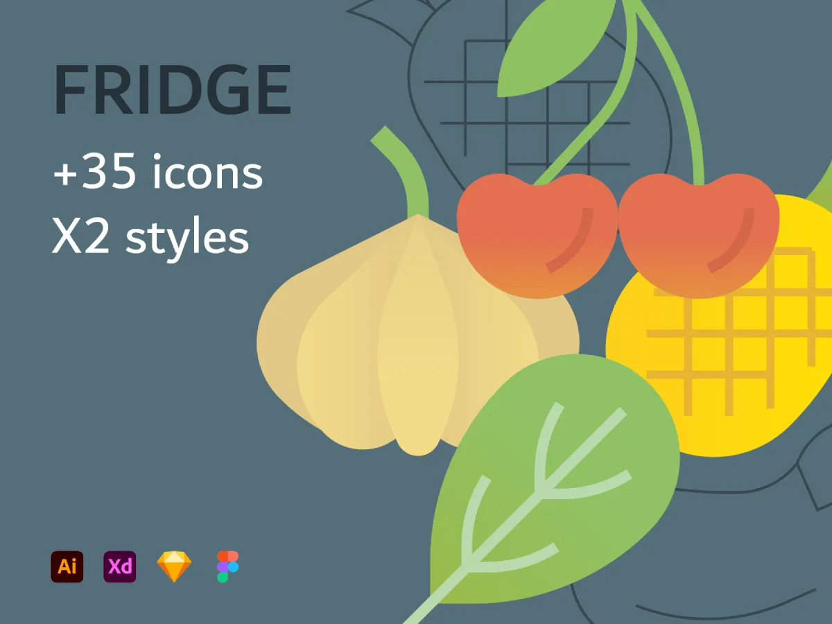 Fruit and Vegetables Icons  - Free Figma Template