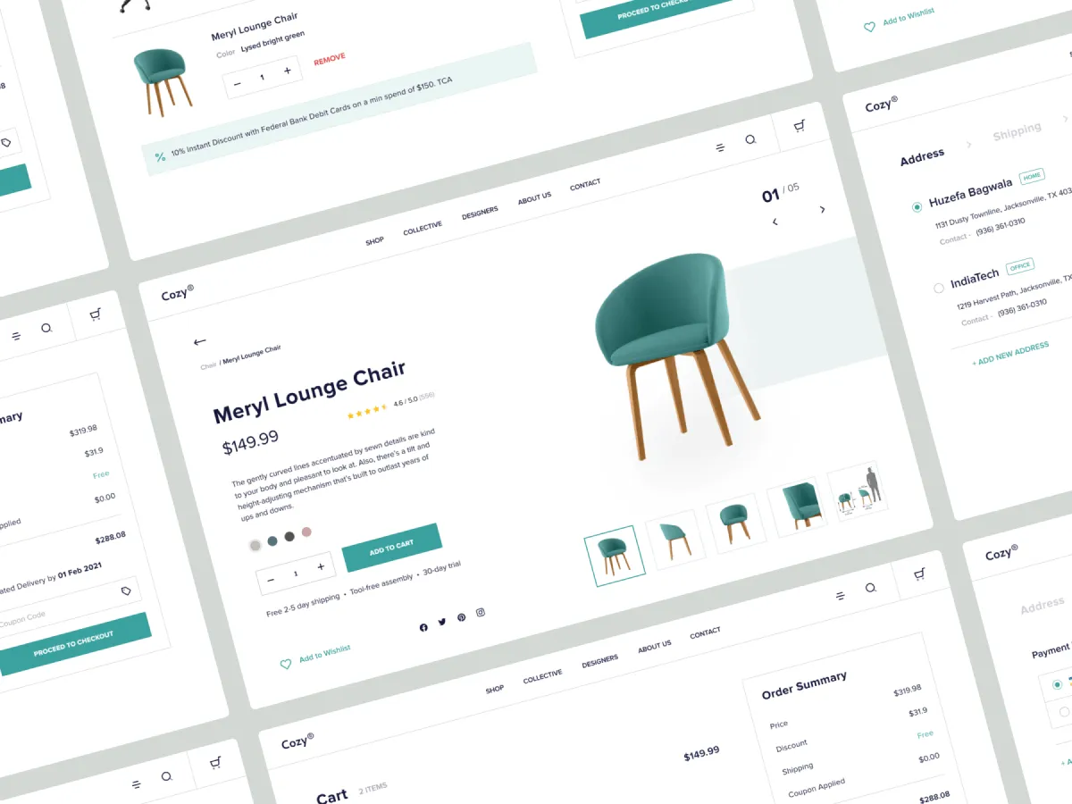 Furniture Store E-commerce UI Kit  - Free Figma Template