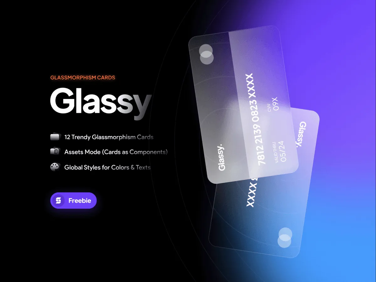 Glassmorphism Cards  - Free Figma Template