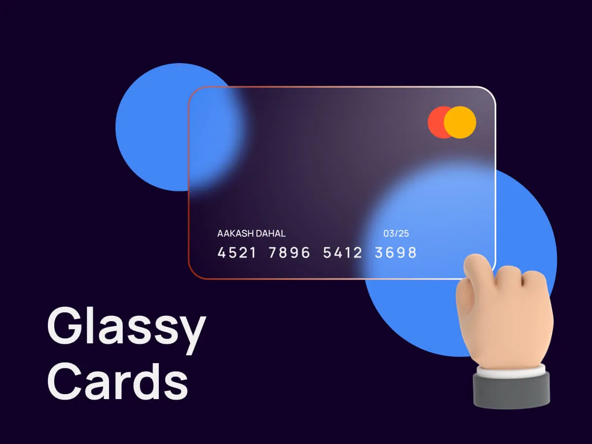 Glassy Cards  - Free Figma Template
