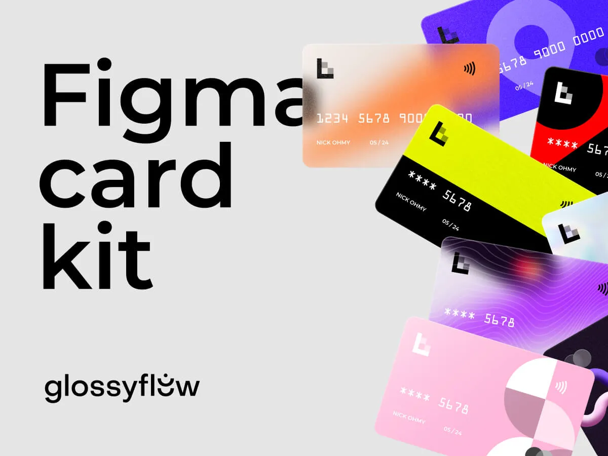 Glossy Bank Card Kit  - Free Figma Template