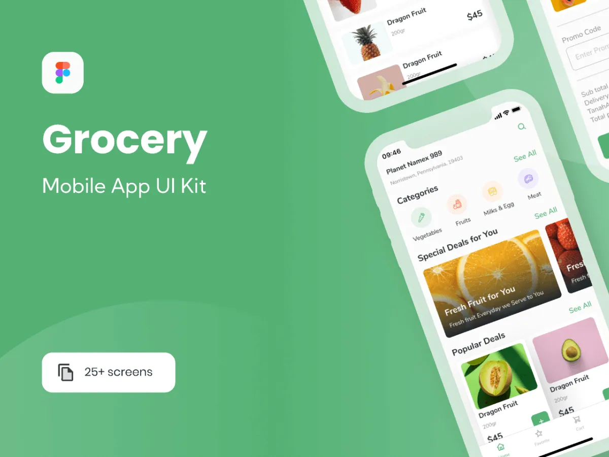 Grocery E-commerce UI Kit  - Free Figma Template