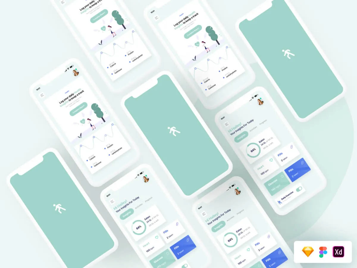 Health Insights UI Screens  - Free Figma Template