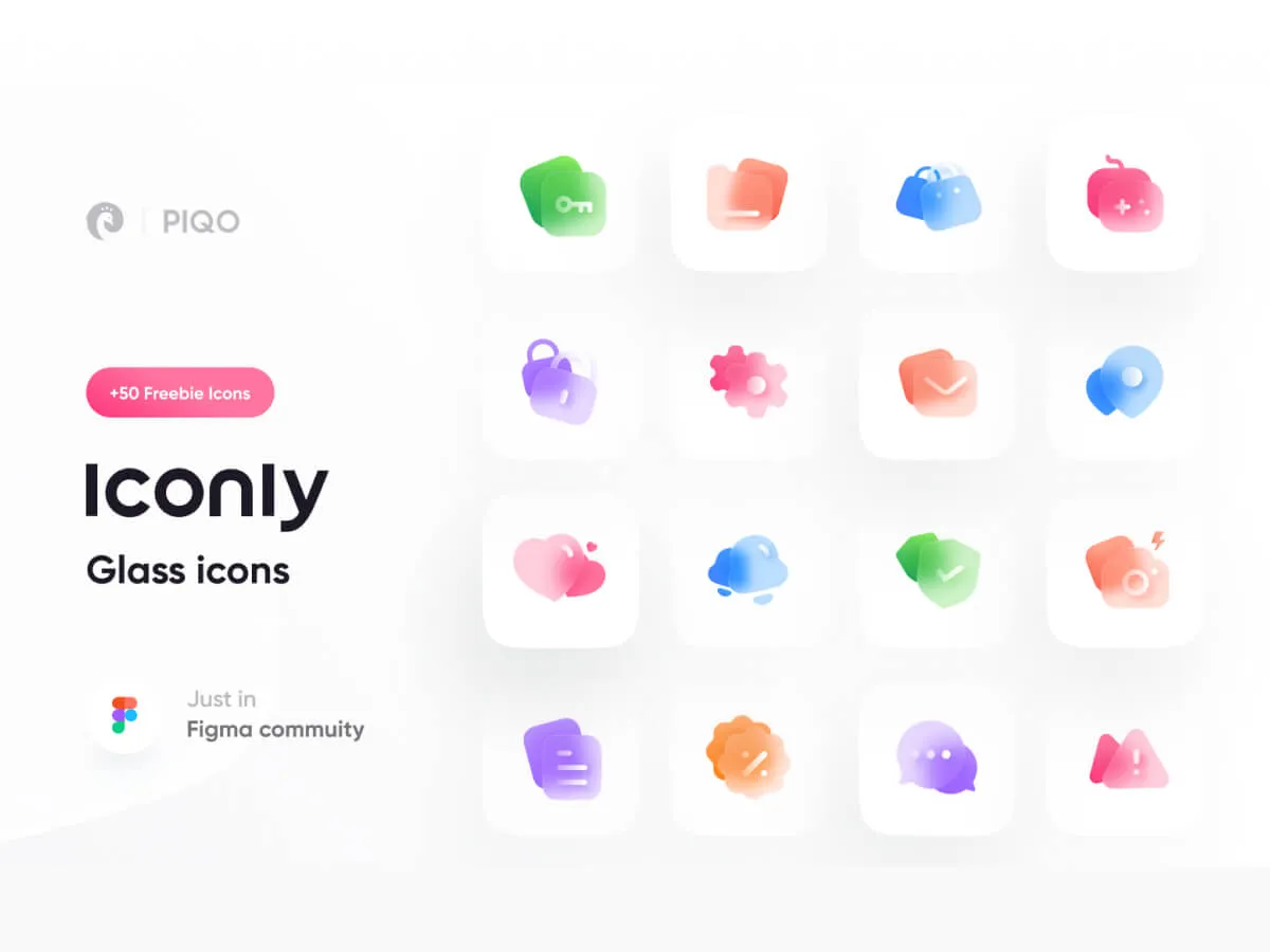 Iconly 2 – Glass Icons  - Free Figma Template
