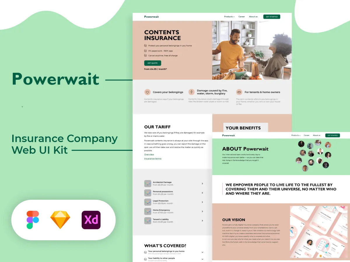 Insurance Company Website Template  - Free Figma Template
