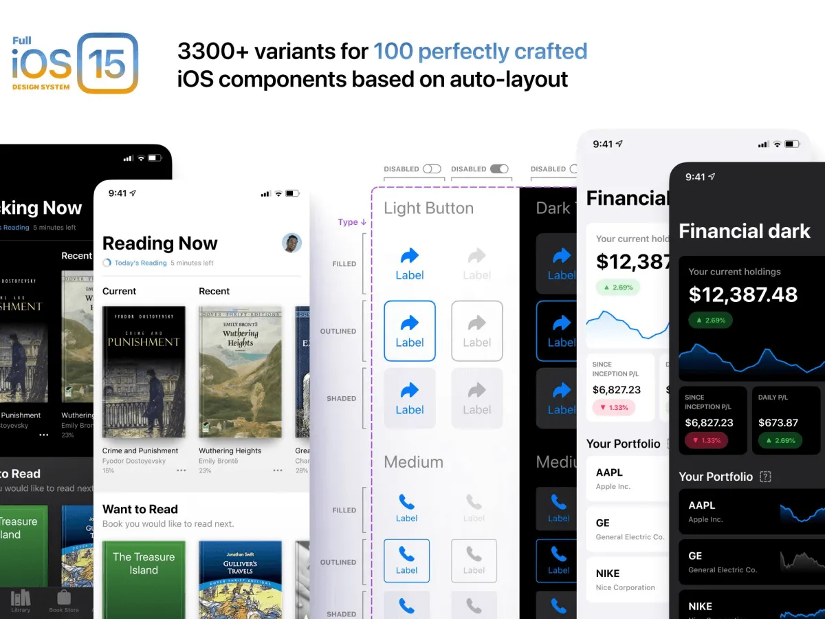 iOS 15 Design System  - Free Figma Template