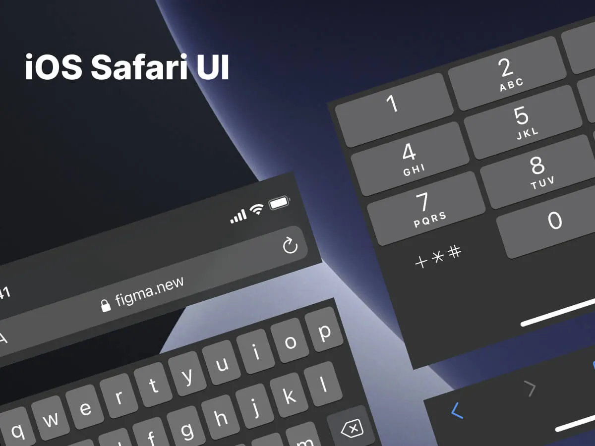 iOS Safari UI Kit  - Free Figma Template