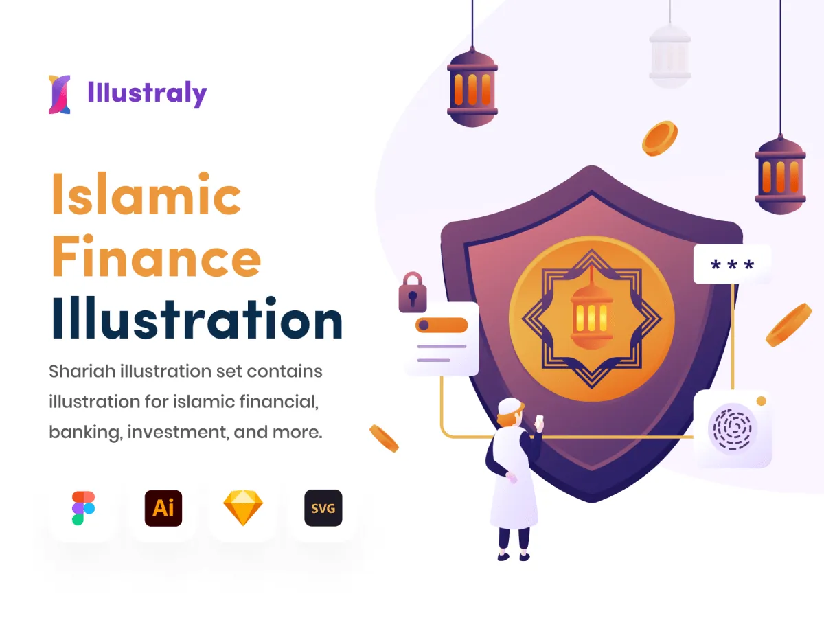 Islamic Finance Illustration Set  - Free Figma Template