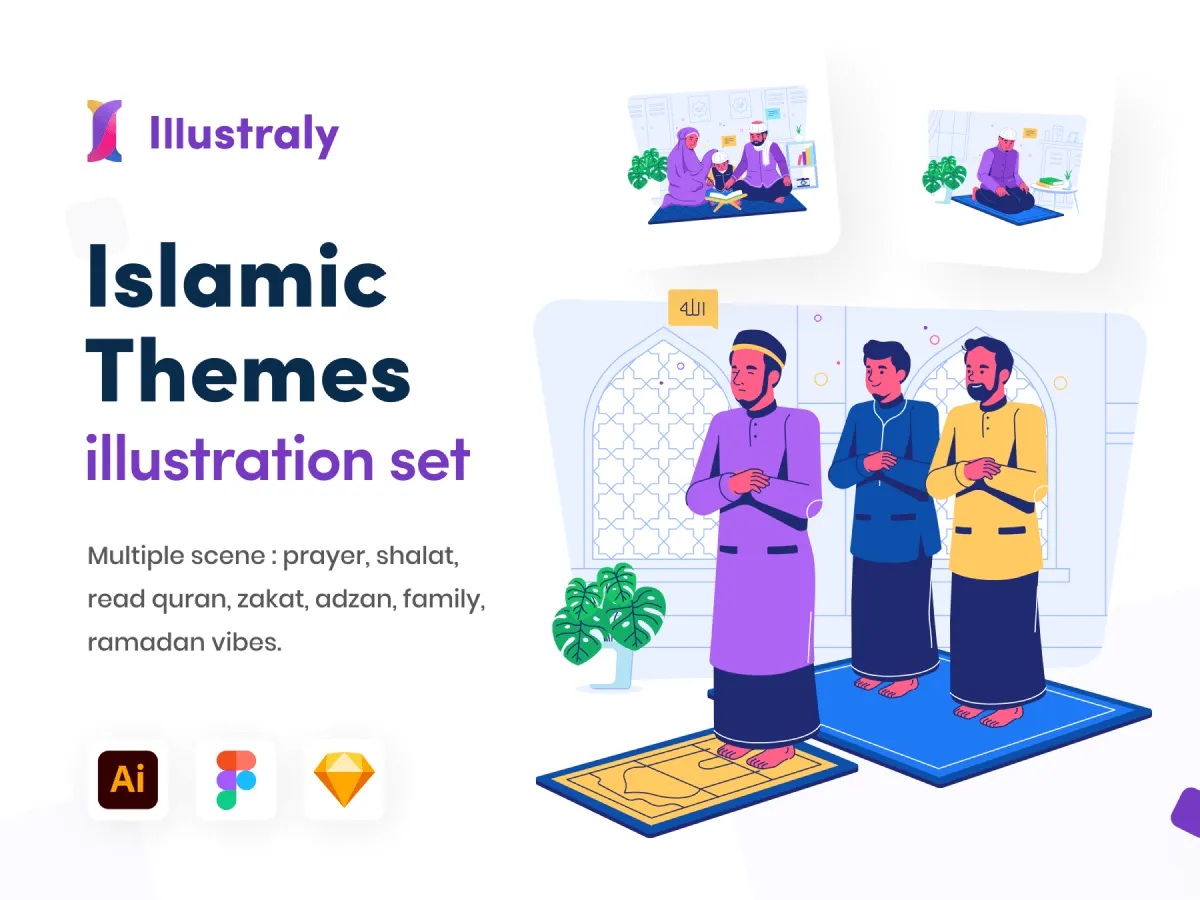 Islamic Illustration Set  - Free Figma Template