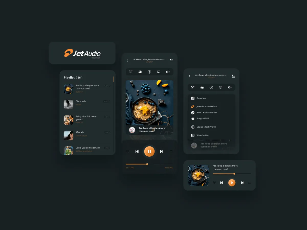 JetAudio Mobile App Redesign for Figma and Adobe XD