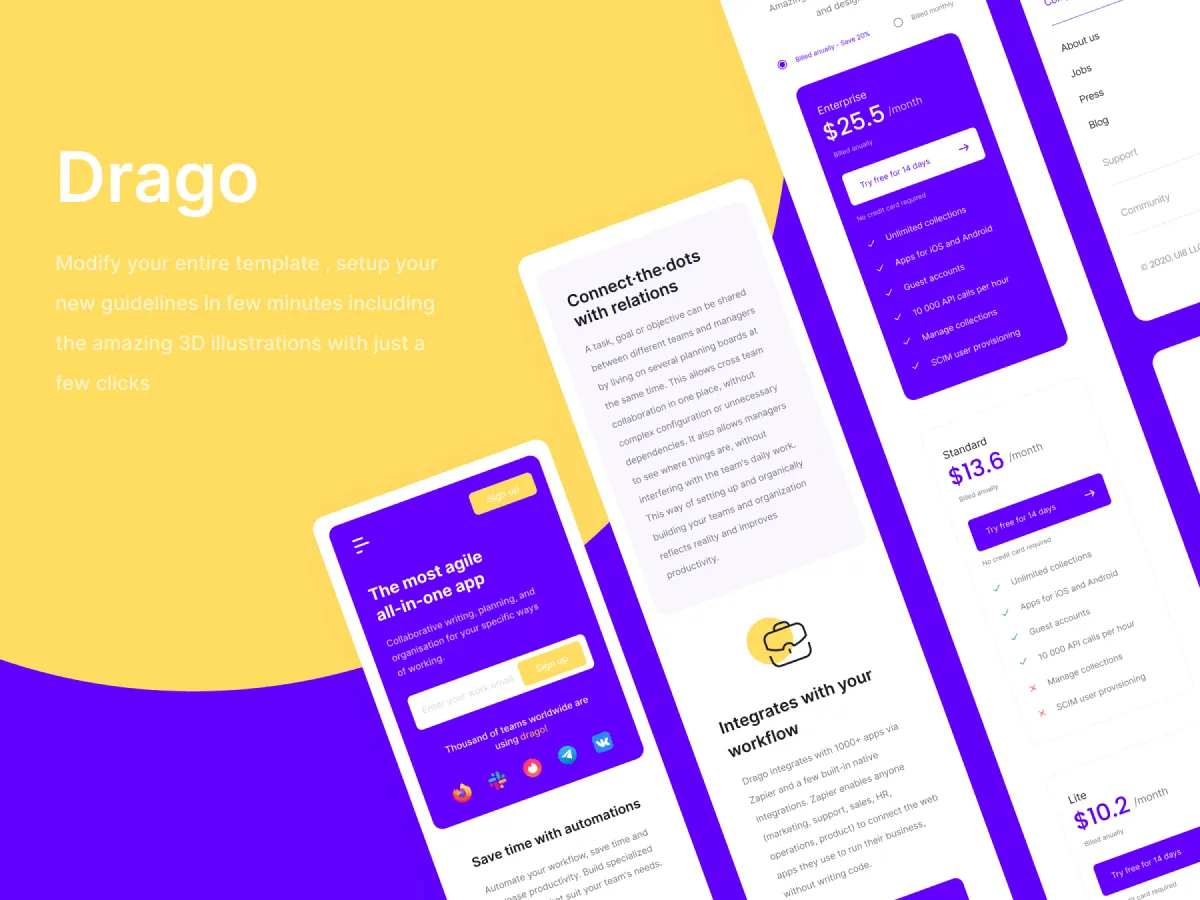 Landing Page Componentes UI Kit  - Free Figma Template