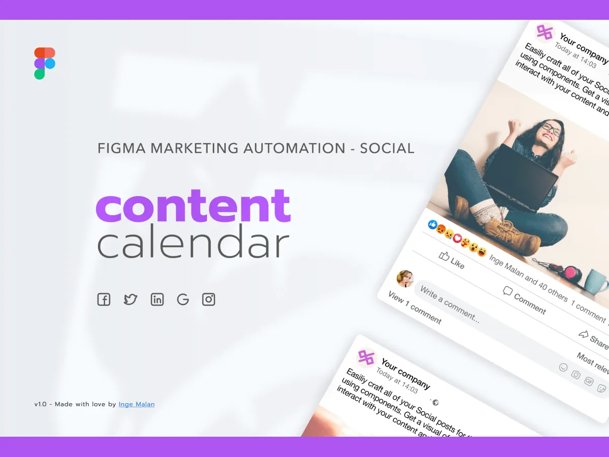 Marketing Content Calendar  - Free Figma Template