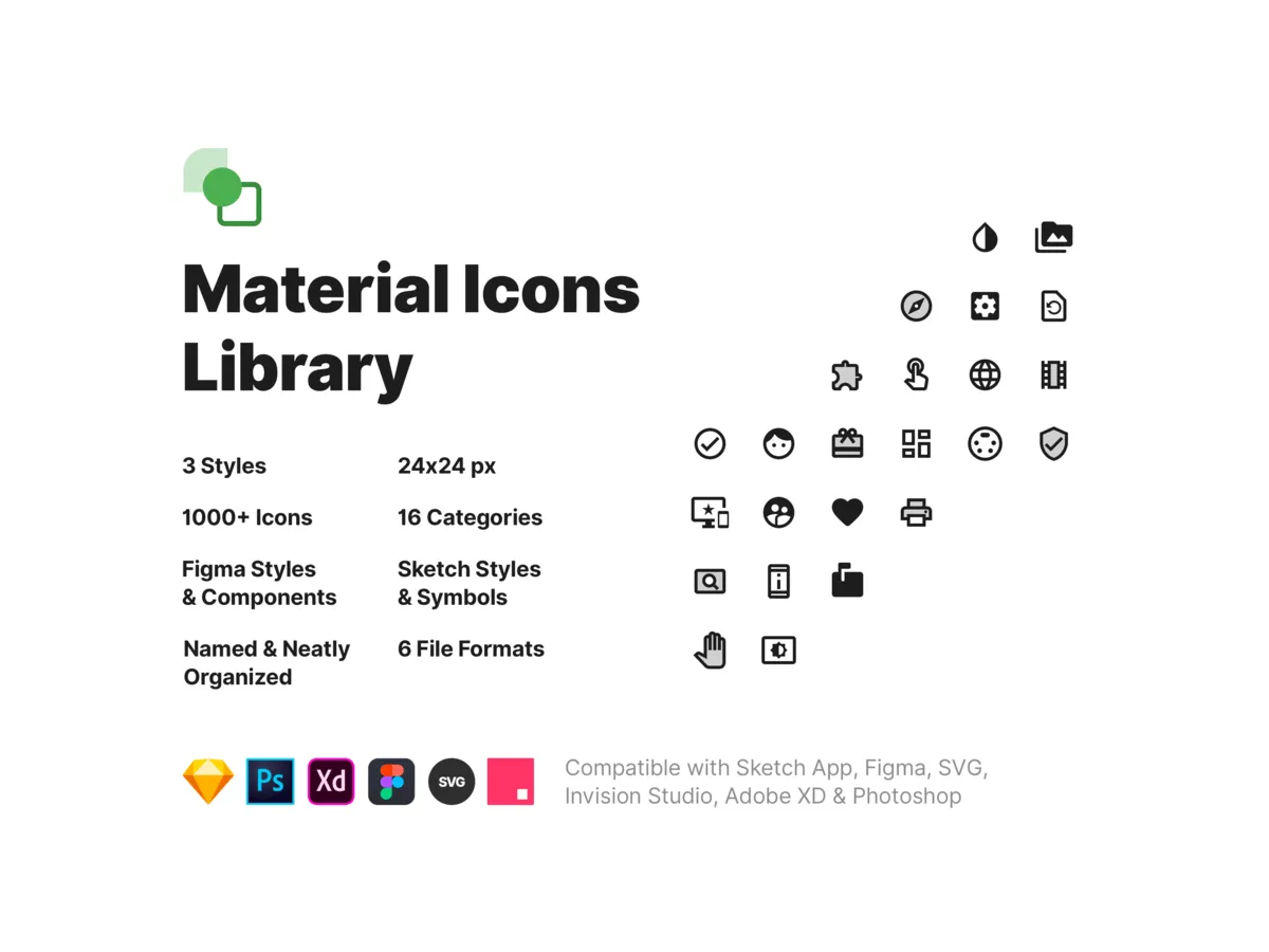 Material Icons Library  - Free Figma Template