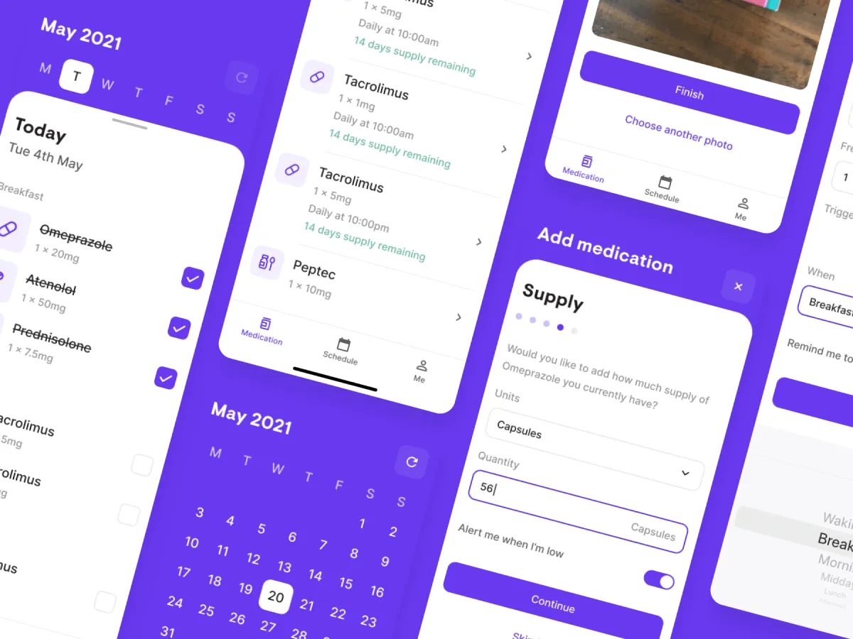 Medication Scheduler UI Kit  - Free Figma Template
