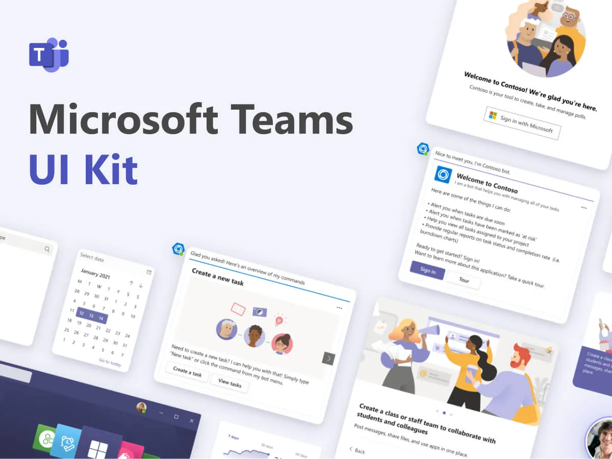 Microsoft Teams UI Kit  - Free Figma Template