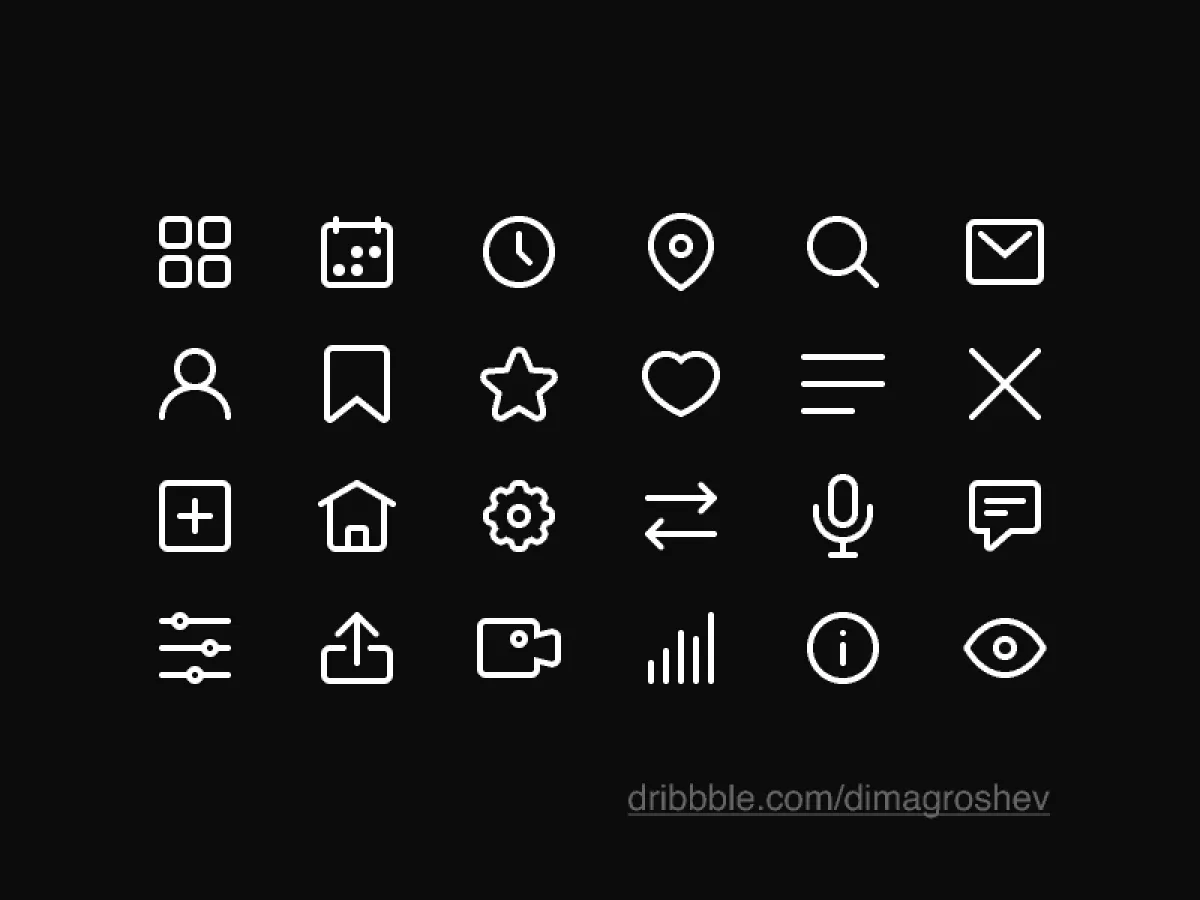 Minimalistic Icon Set  - Free Figma Template