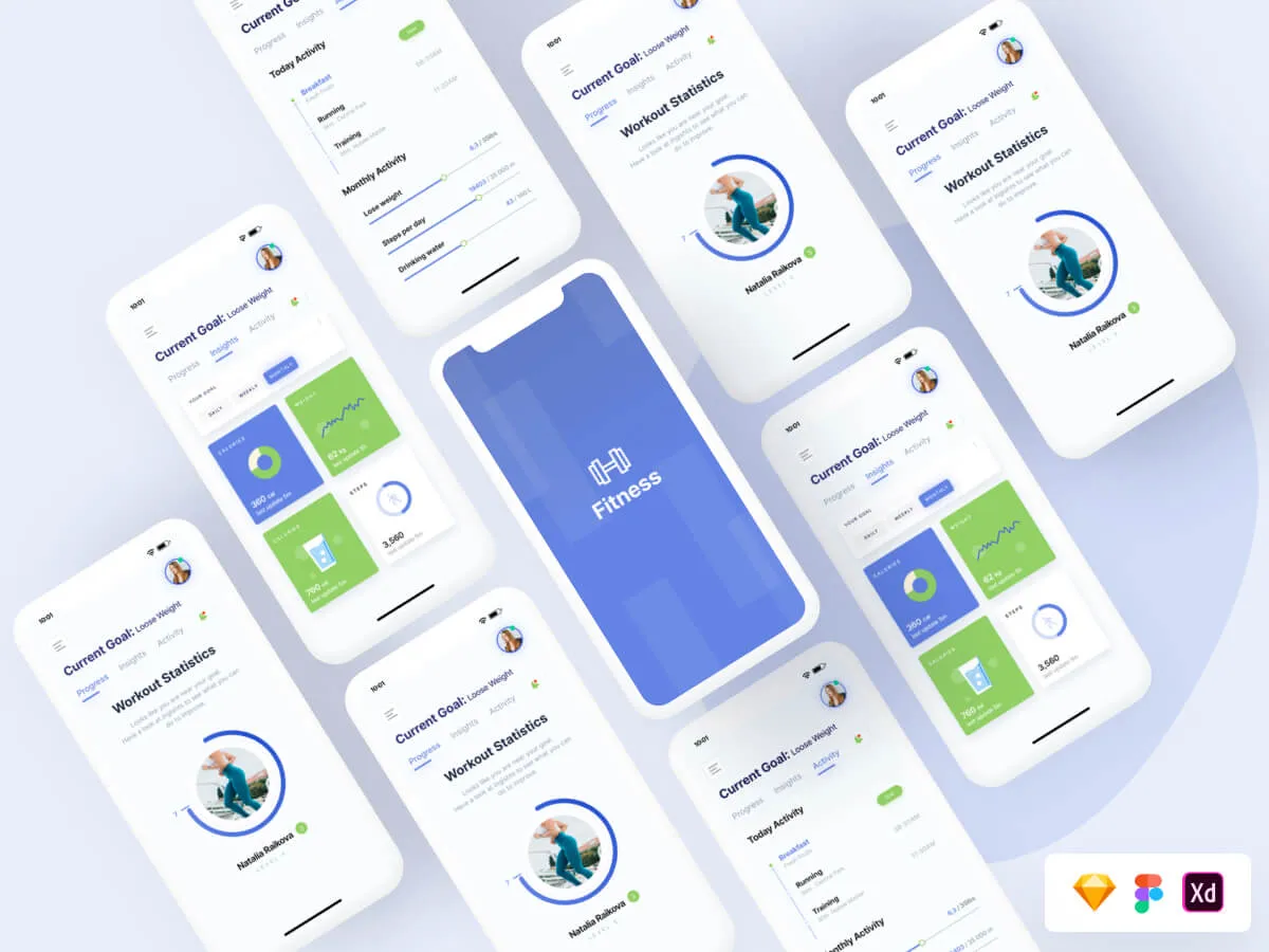 Modern Fitness App  - Free Figma Template
