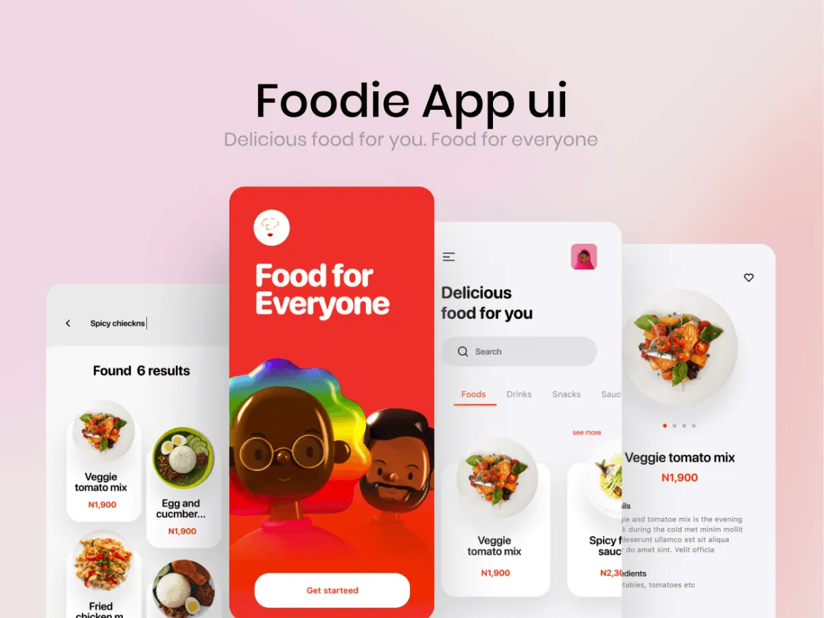 Modern Food App UI Kit  - Free Figma Template